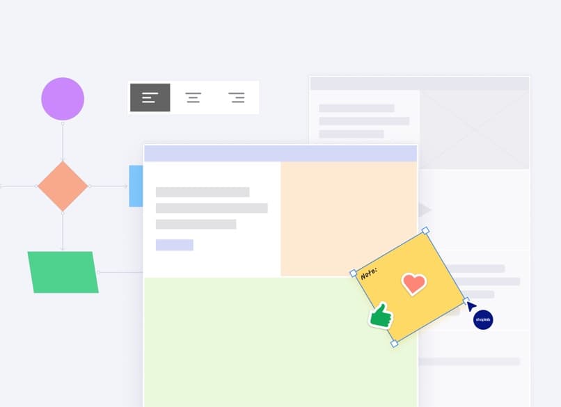 Flowchart and wireframes mapping a store's user experience