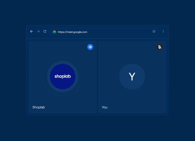 Google Meet video call between shoplab and a client