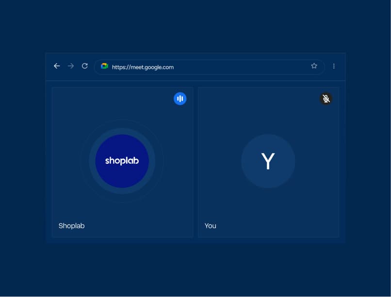 Ein Videocall mit dem shoplab-Team auf einem Google-Meet-Screen