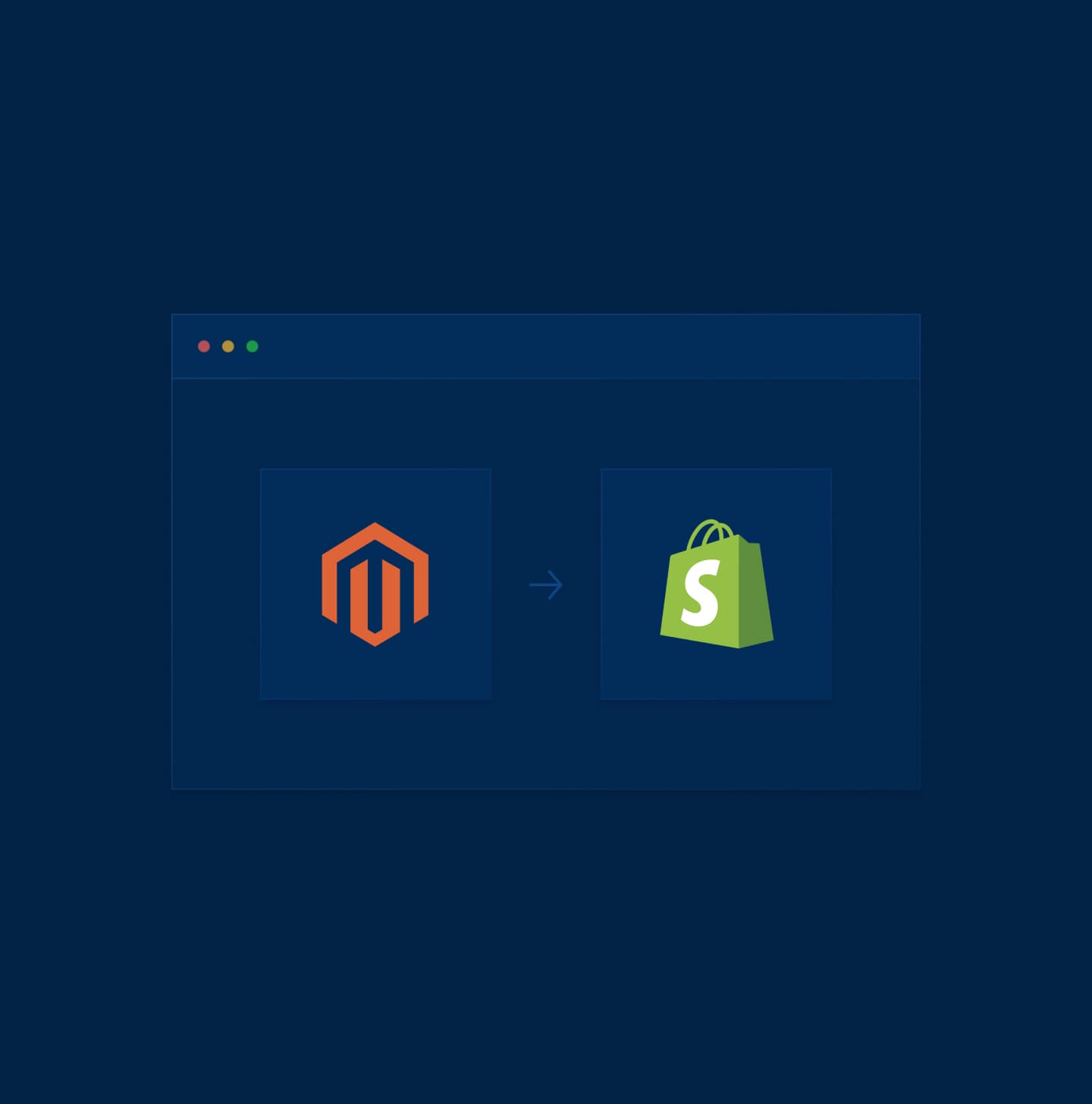 A Shopify storefront in a desktop browser after migrating from Magento