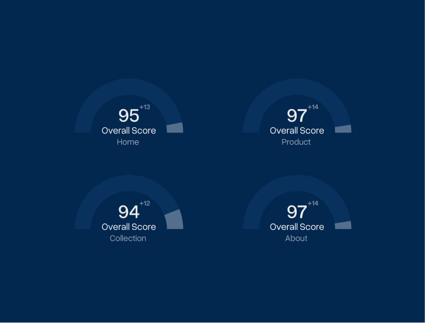 Performance-Scoreboard eines Shops mit hohen Speed-Bewertungen
